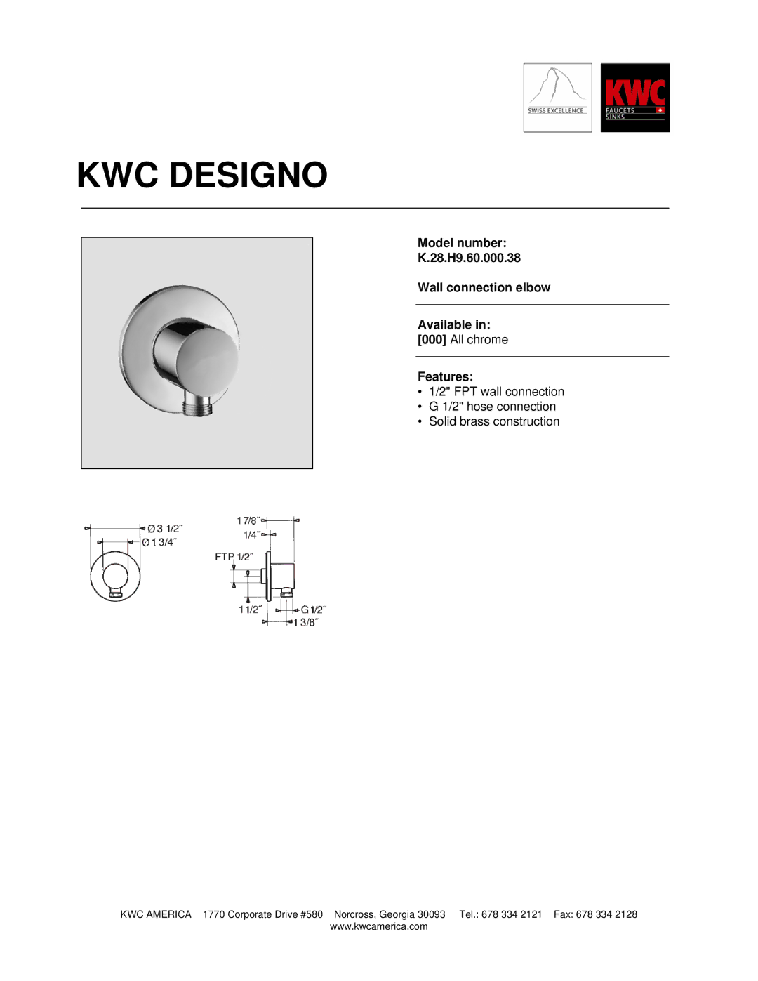 KWC K.28.H9.60.000.38 manual KWC Designo 