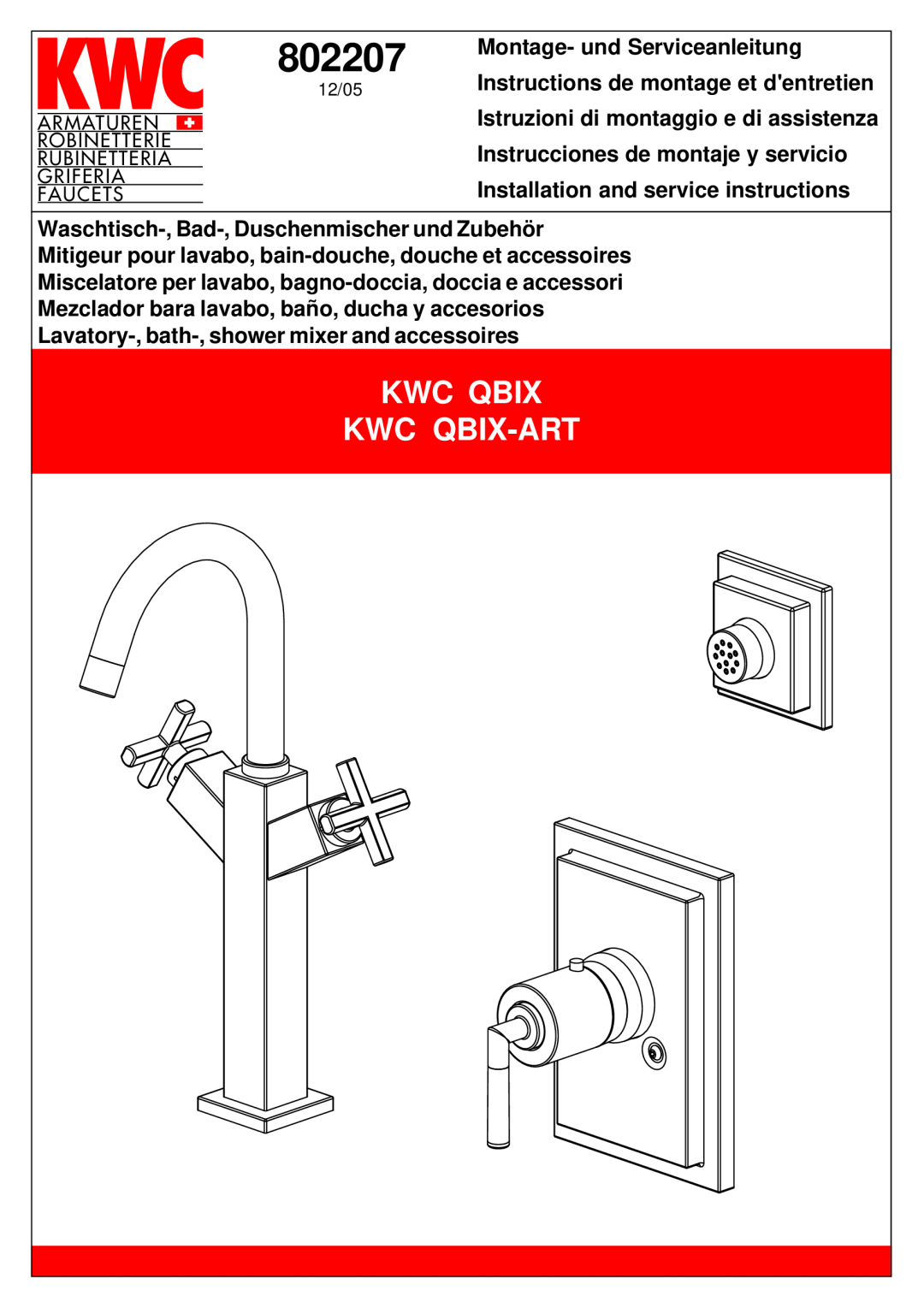KWC KWC QBIX-ART manual 802207, Kwc Qbix Kwc Qbix-Art 