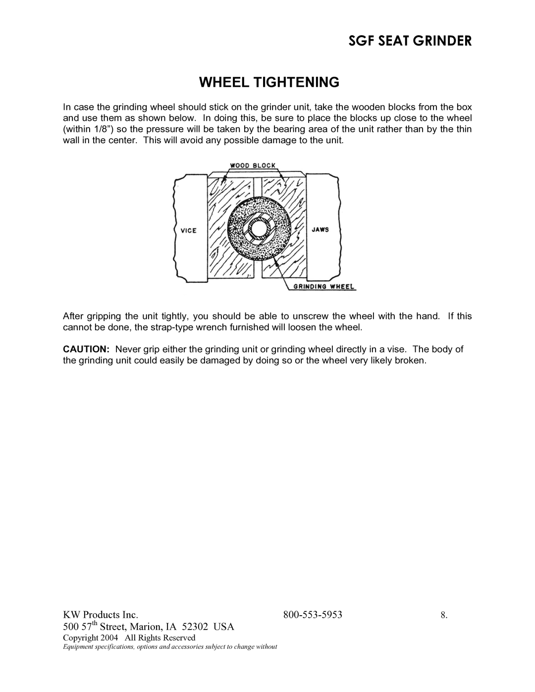 Kwik Tek 800-553-5953 manual Wheel Tightening 