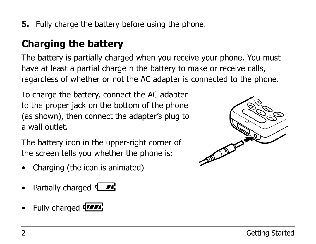 Kyocera 1135 manual Charging the battery 