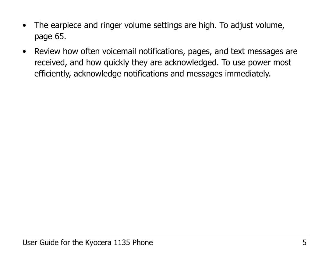 Kyocera manual User Guide for the Kyocera 1135 Phone 