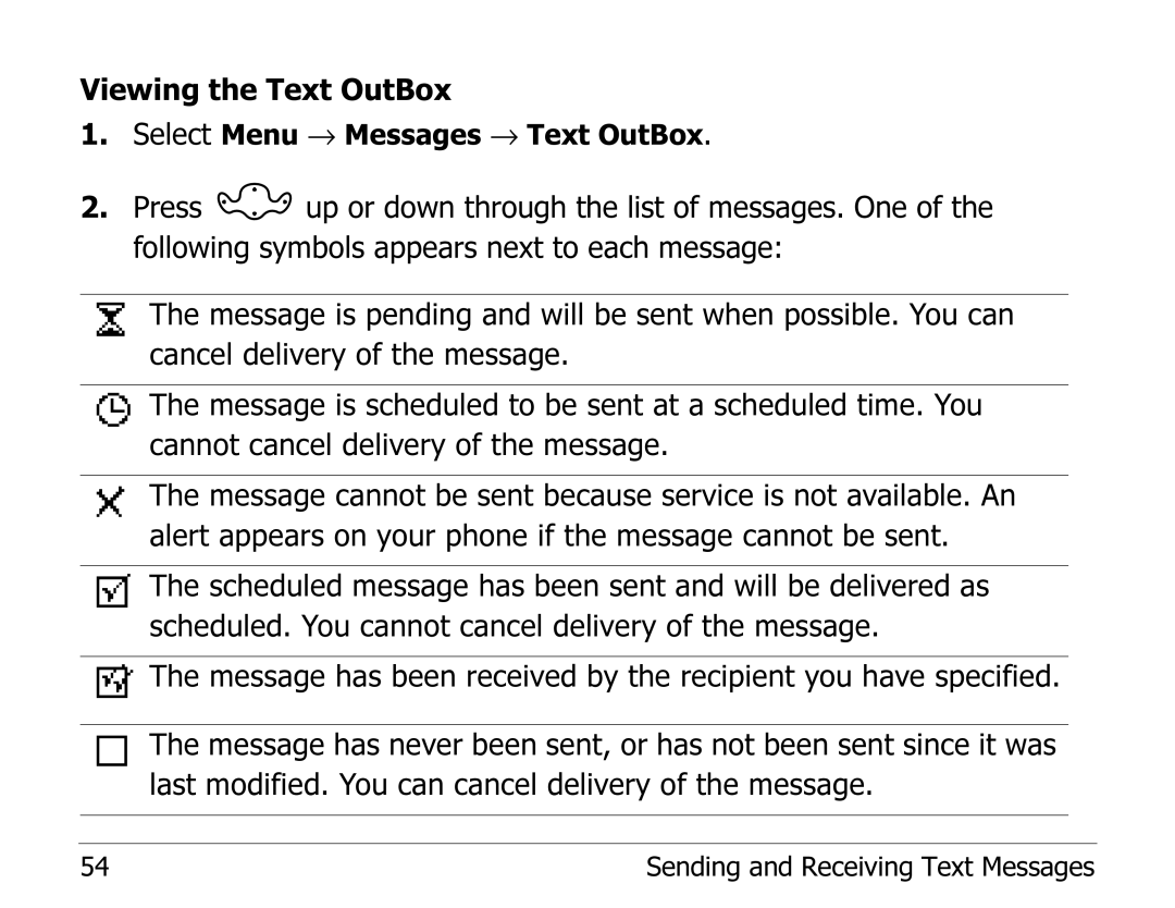 Kyocera 1135 manual Viewing the Text OutBox 