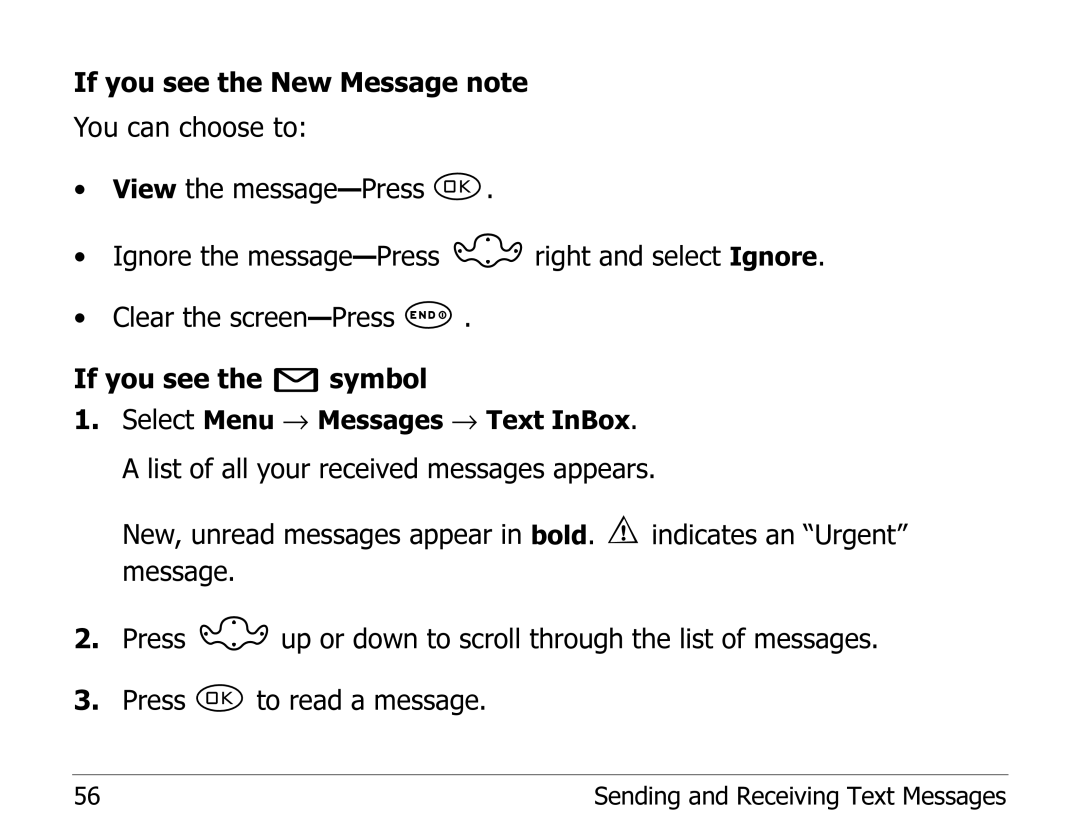 Kyocera 1135 manual Sending and Receiving Text Messages 