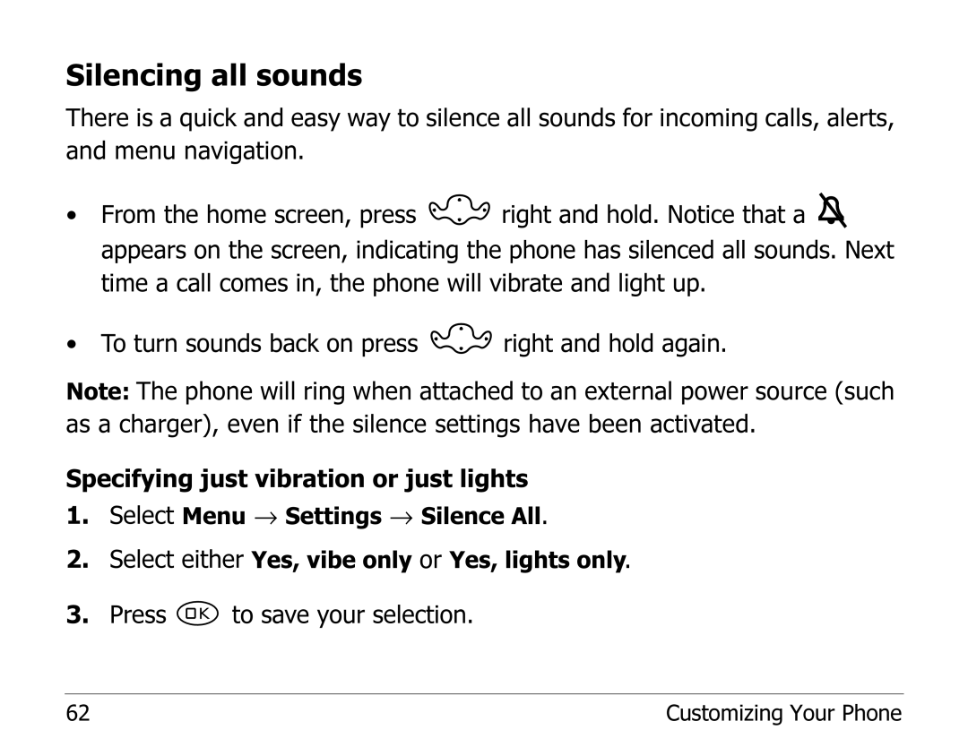 Kyocera 1135 manual Silencing all sounds 