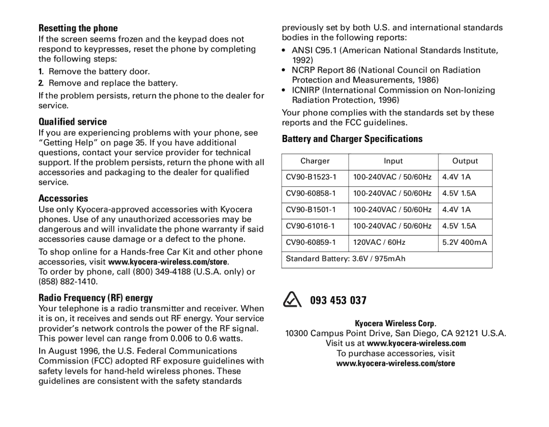 Kyocera 1155 manual 093 453 