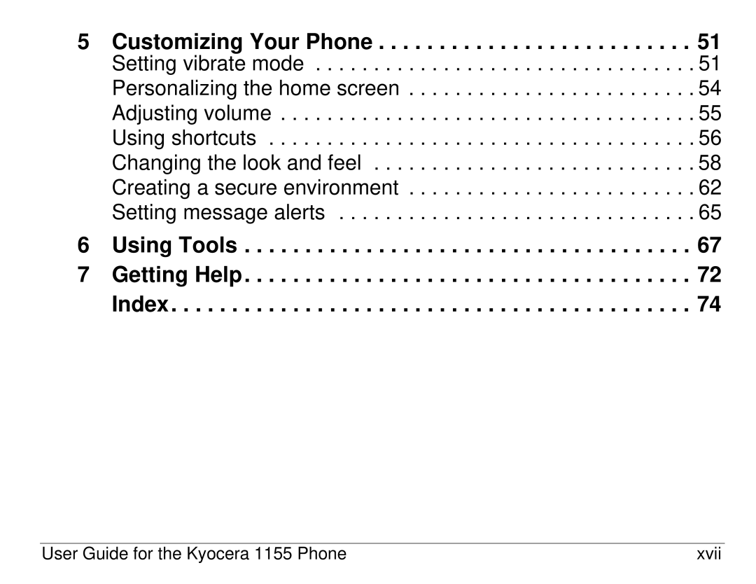 Kyocera 1155 manual Using Tools 