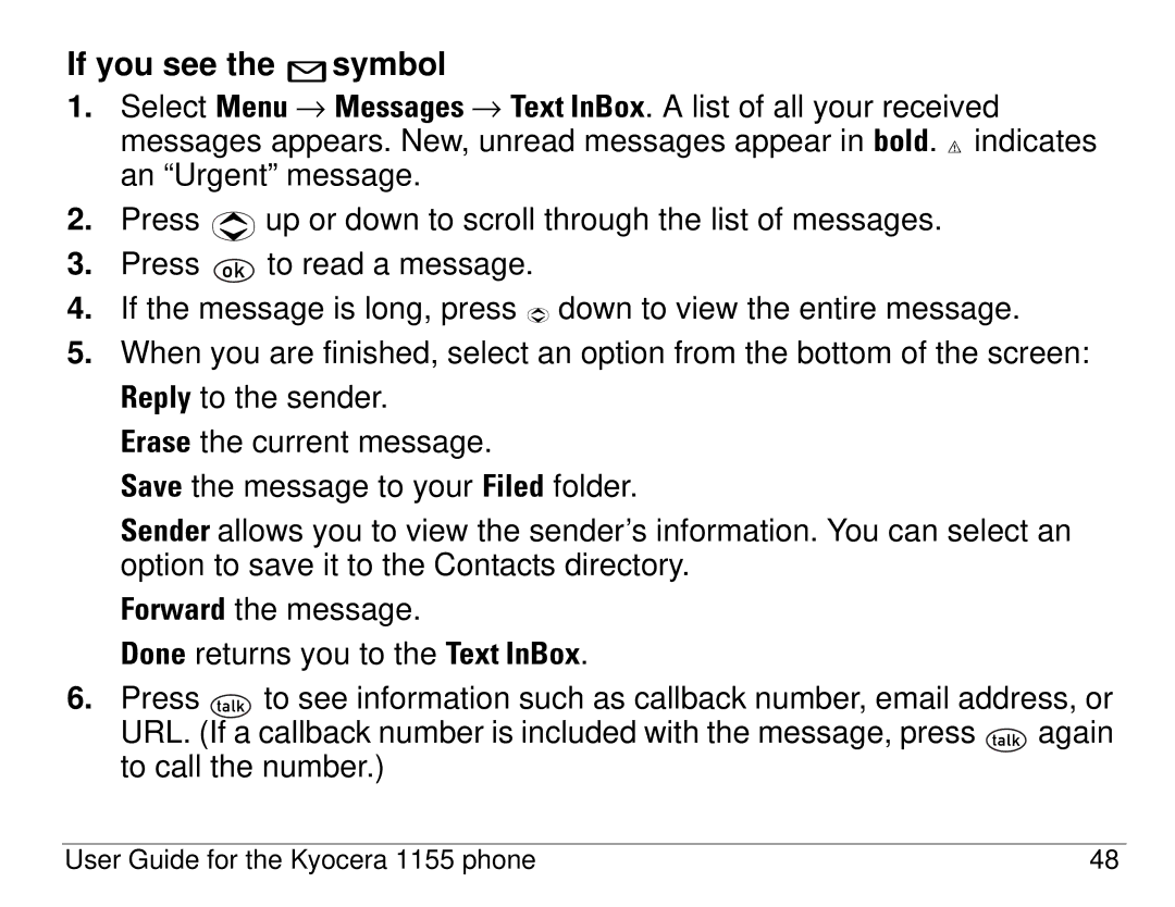 Kyocera 1155 manual If you see the symbol 