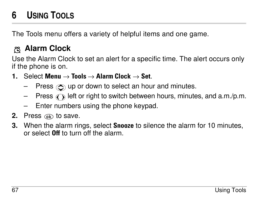 Kyocera 1155 manual Select Menu → Tools → Alarm Clock → Set 