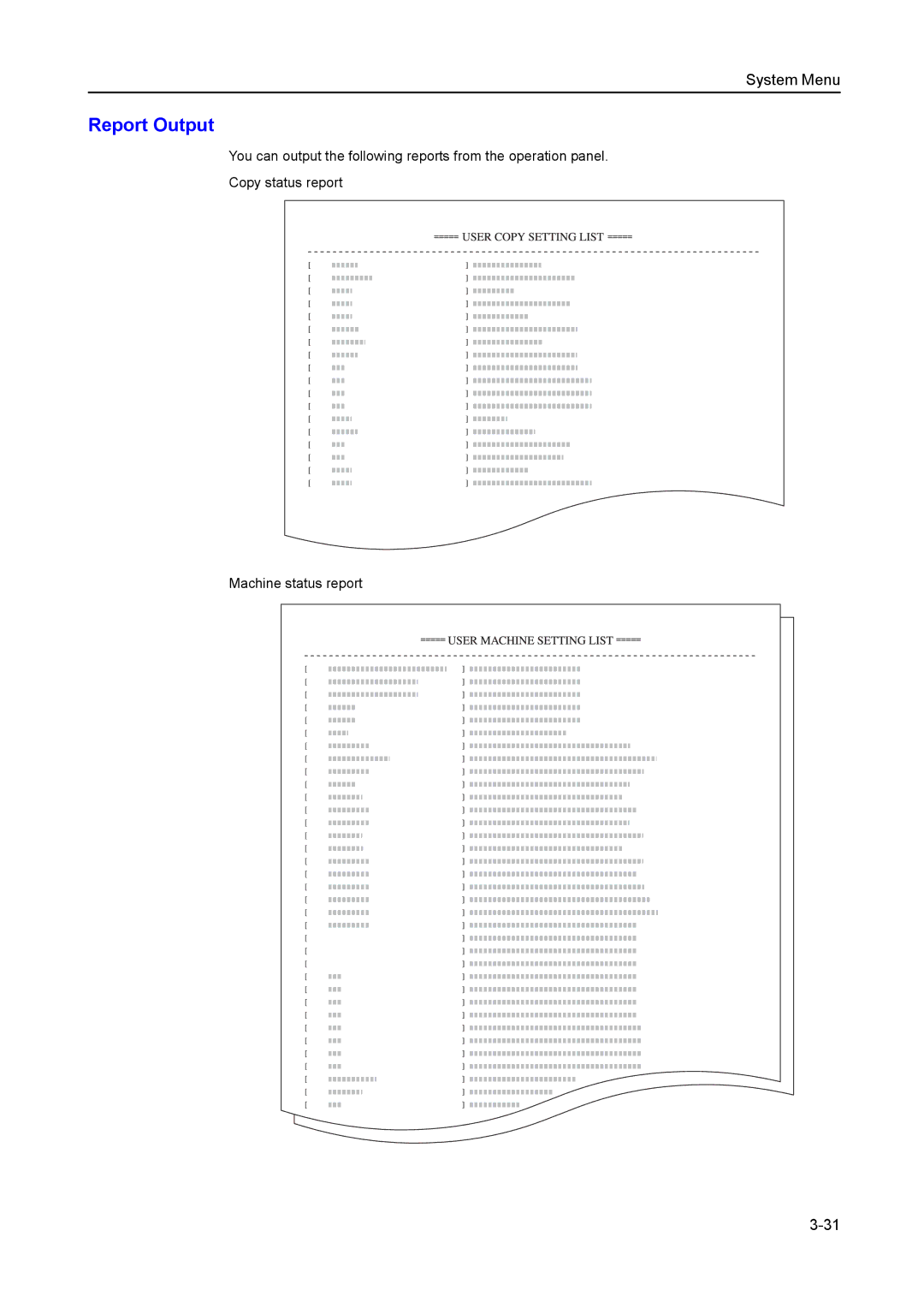 Kyocera 1650, 2050, 2550 manual Report Output 