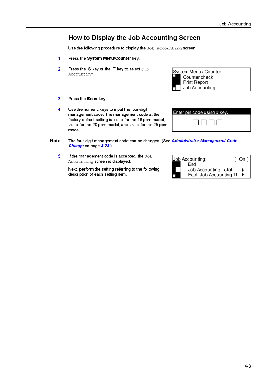 Kyocera 1650, 2050, 2550 manual How to Display the Job Accounting Screen, Press the System Menu/Counter key 