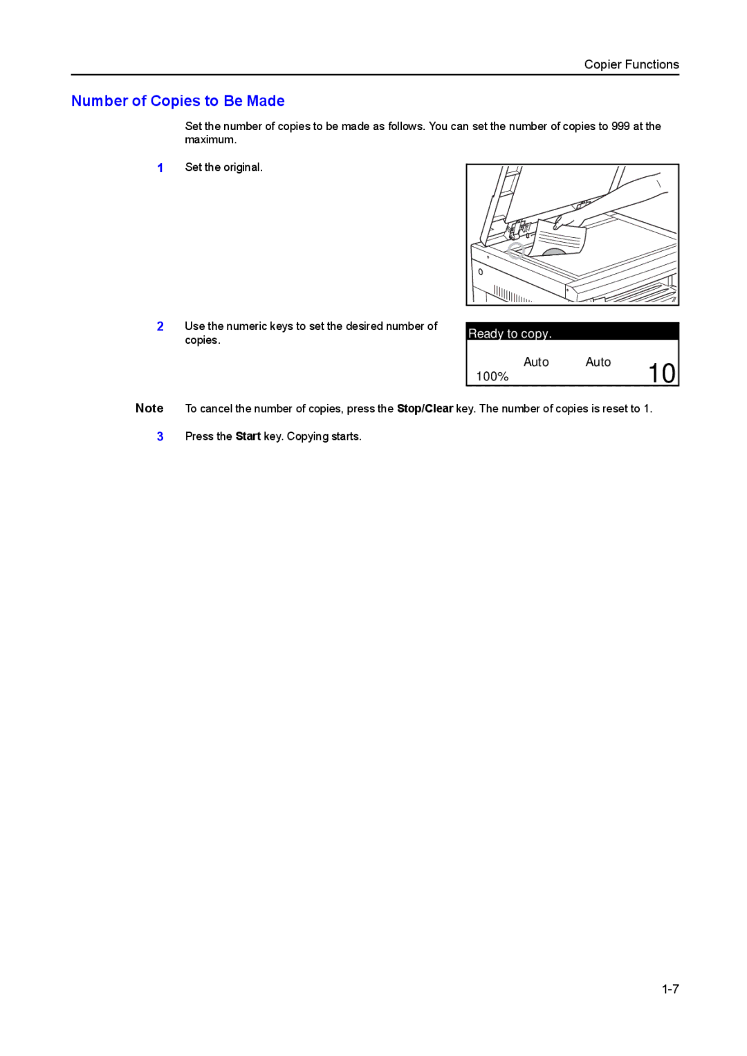 Kyocera 2050, 1650, 2550 manual Number of Copies to Be Made, Auto Auto 100% 