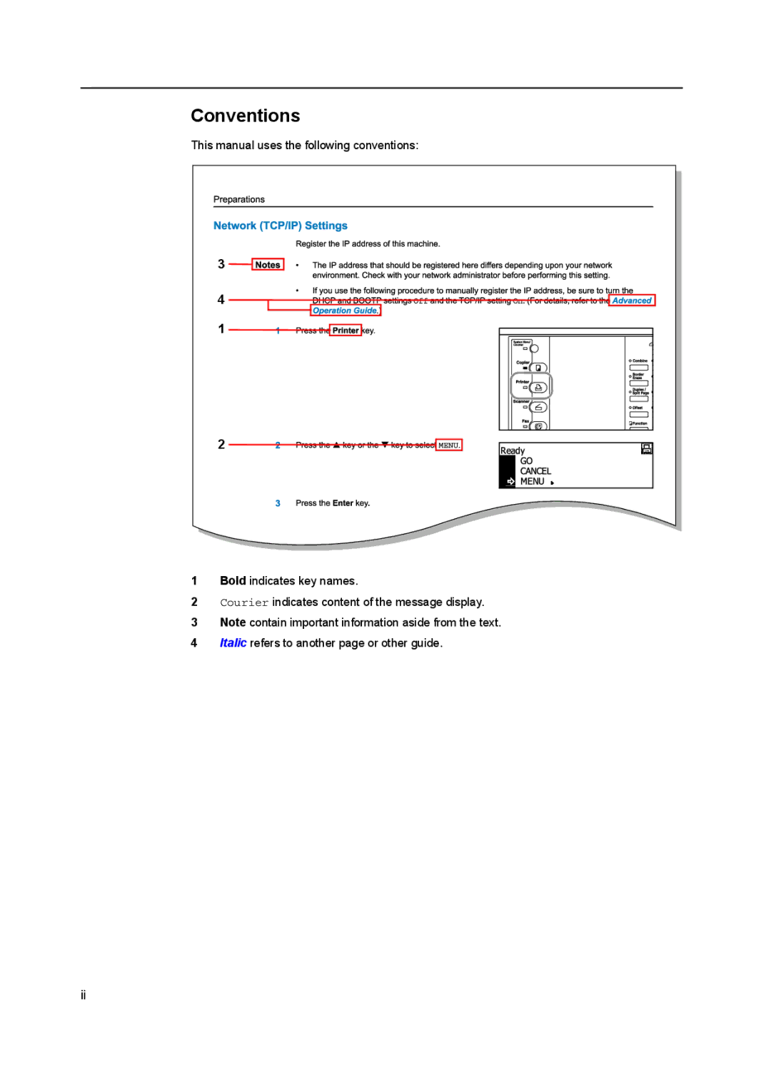 Kyocera 1650, 2050, 2550 manual Conventions 