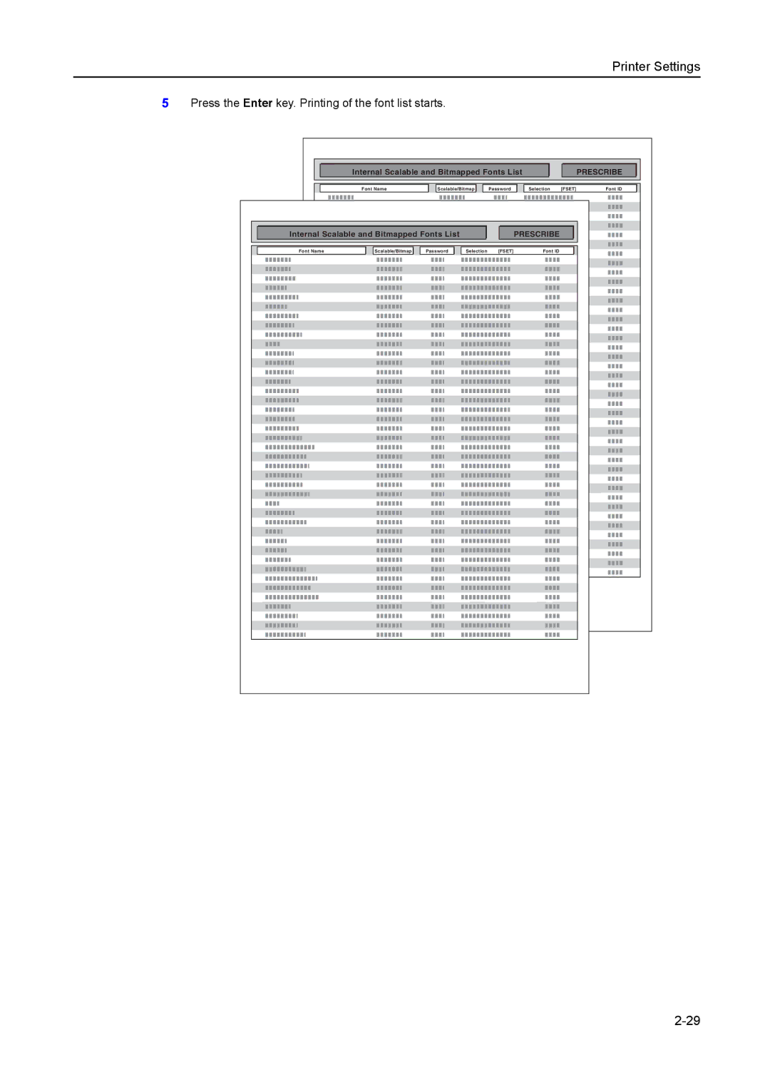 Kyocera 2050, 1650, 2550 manual Press the Enter key. Printing of the font list starts 