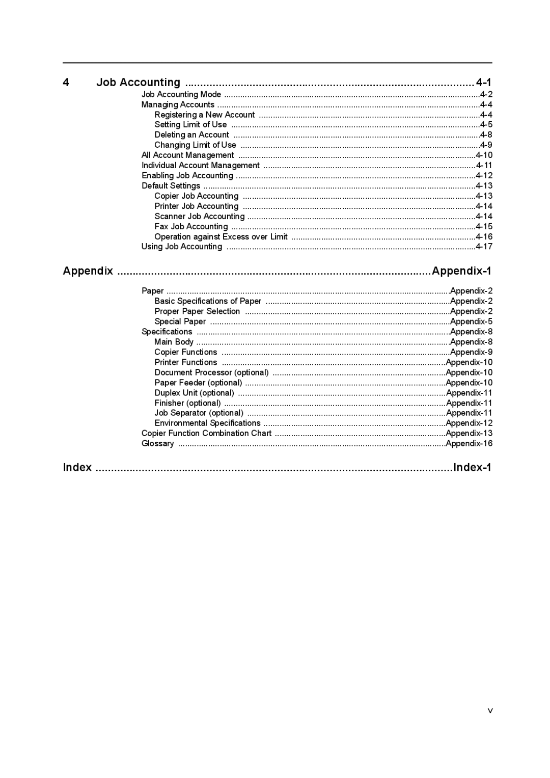 Kyocera 1650, 2050, 2550 manual Index Index-1 