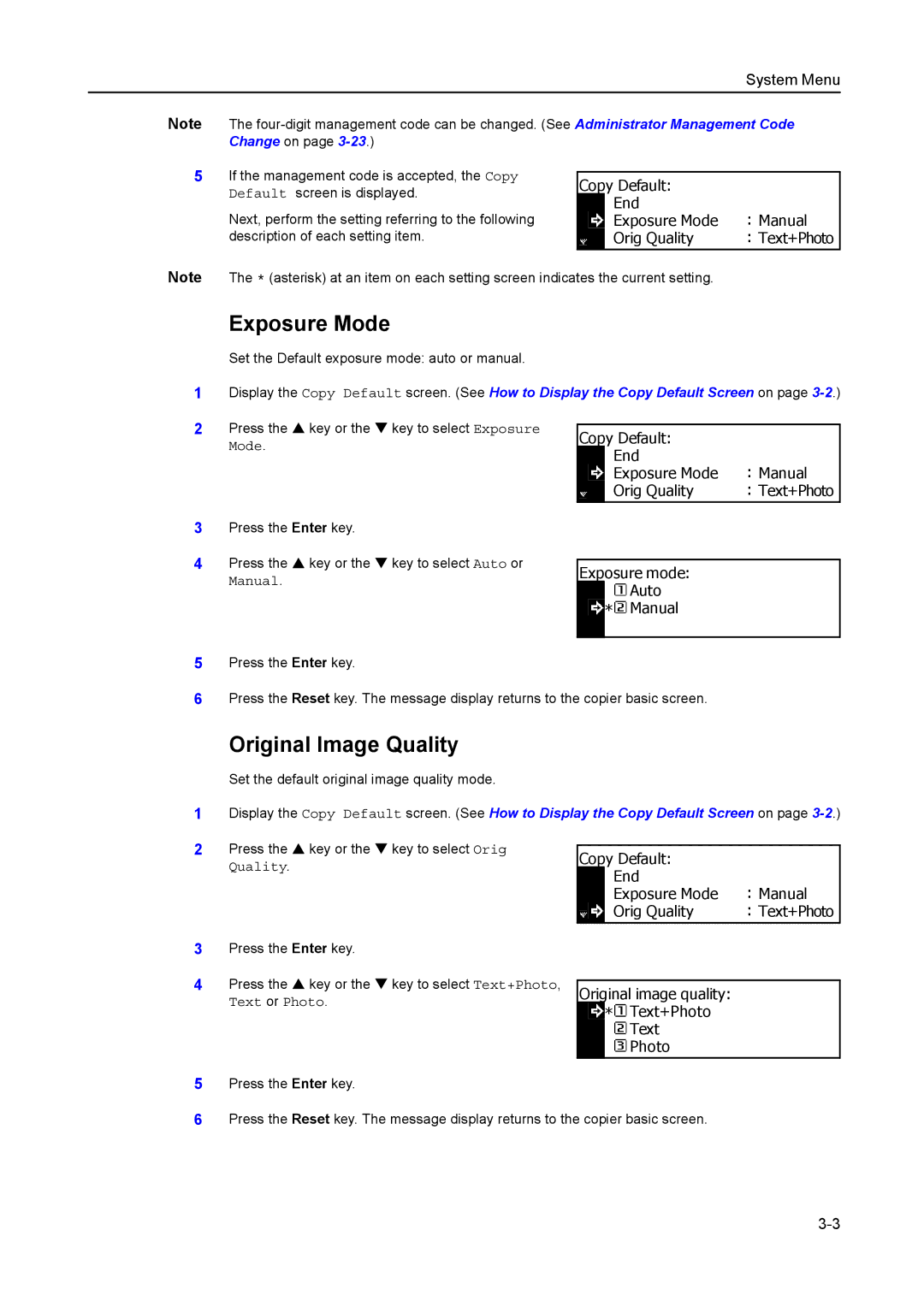 Kyocera 2050, 1650, 2550 manual Exposure Mode, Original Image Quality 