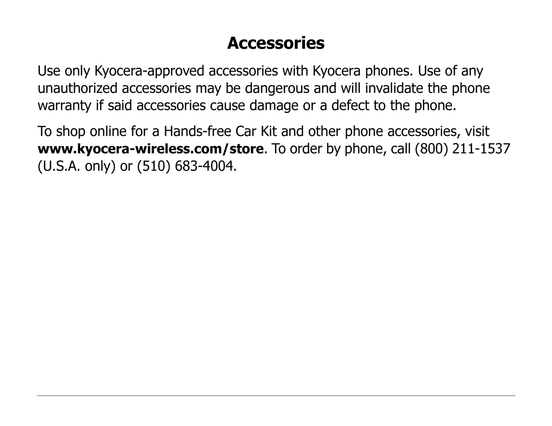 Kyocera 2100 Series manual Accessories 