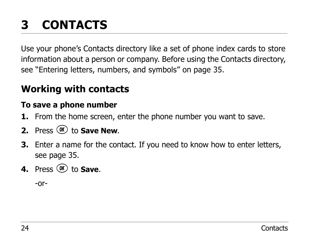 Kyocera 2100 Series manual Contacts, Working with contacts 