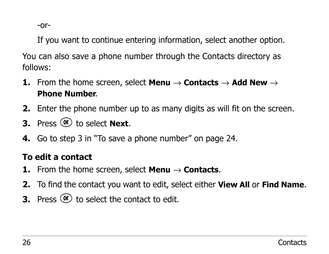 Kyocera 2100 Series manual Contacts 