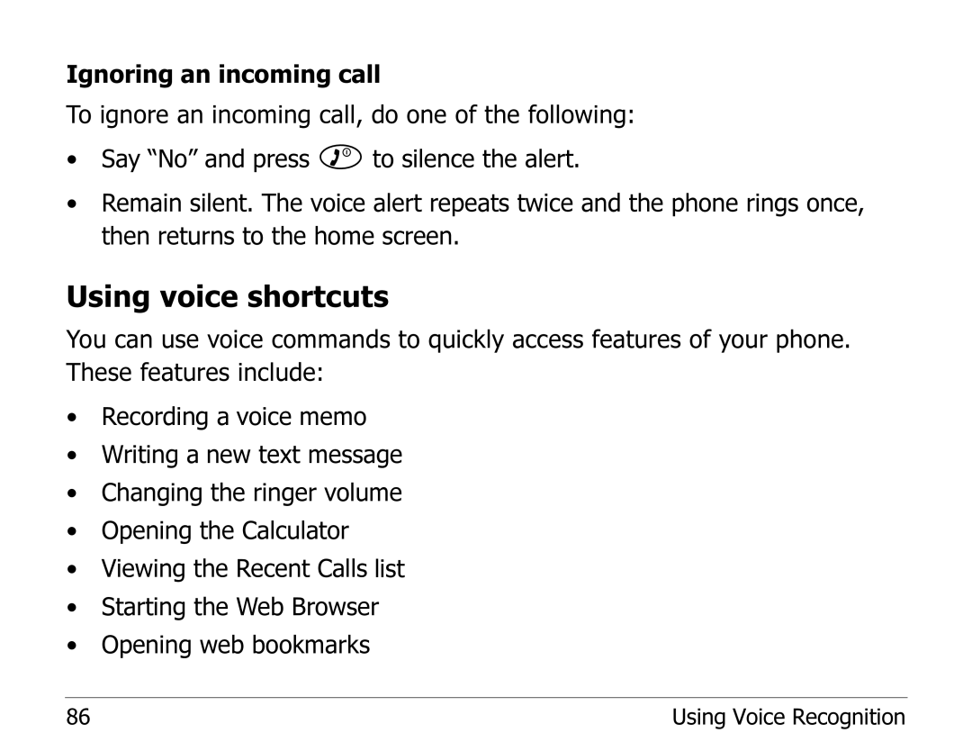 Kyocera 2235 manual Using voice shortcuts 