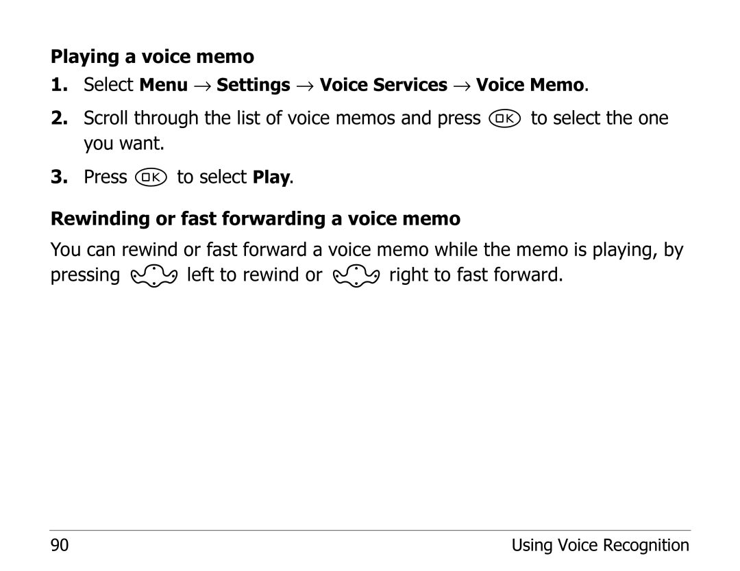 Kyocera 2235 manual Playing a voice memo 