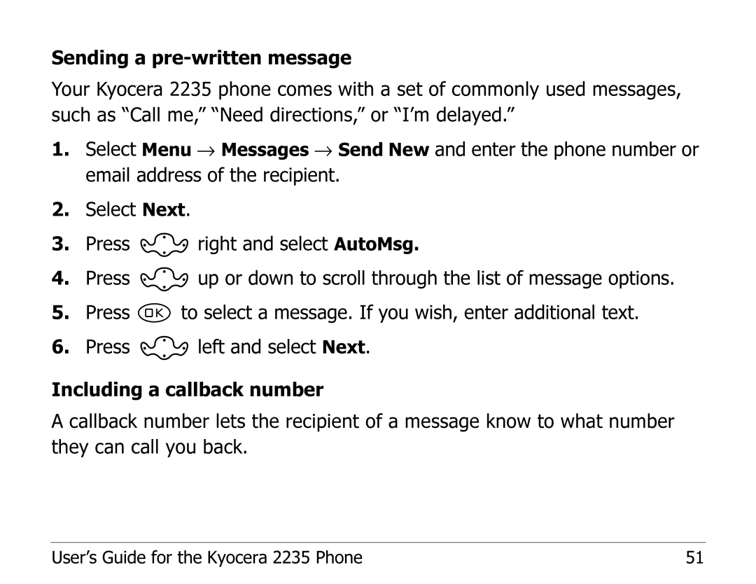 Kyocera manual User’s Guide for the Kyocera 2235 Phone 