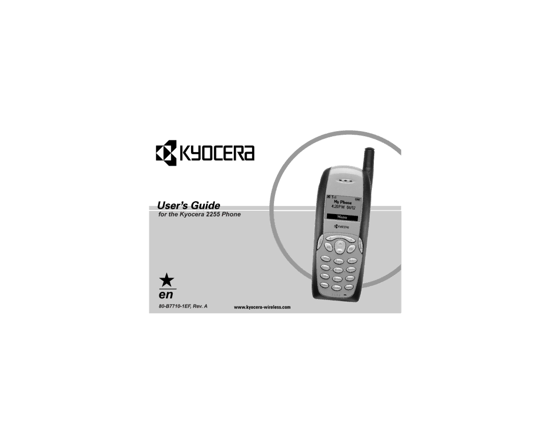 Kyocera manual For the Kyocera 2255 Phone 