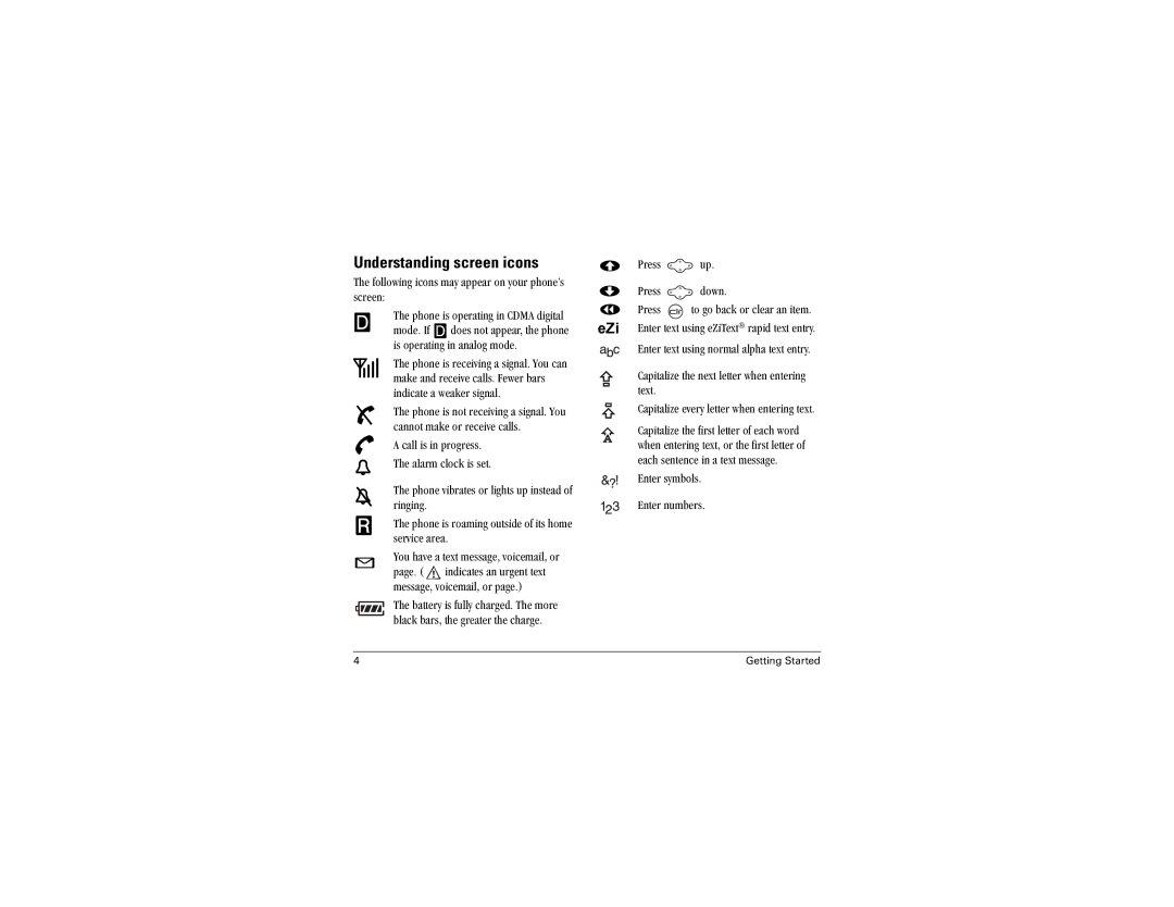 Kyocera 2300 Series manual Understanding screen icons 