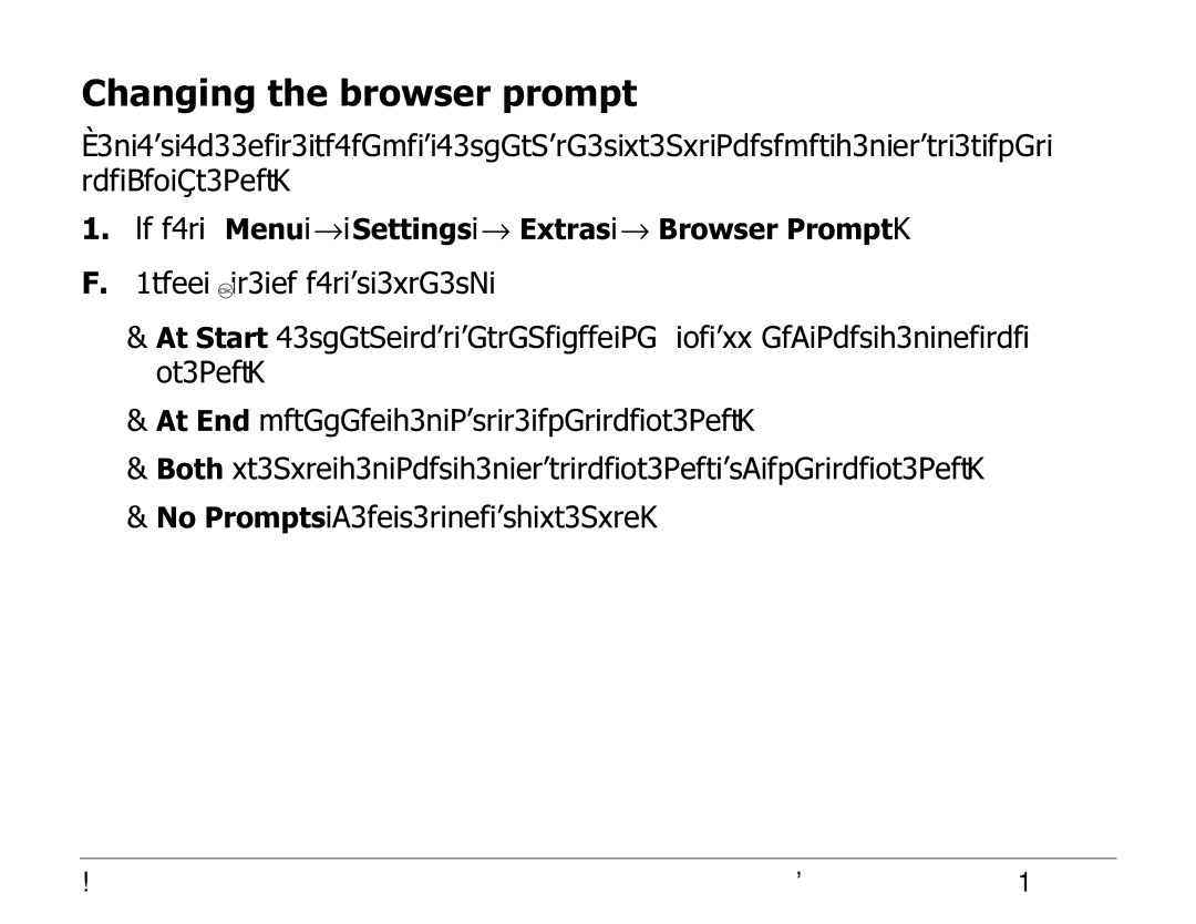 Kyocera 2325 manual Changing the browser prompt 