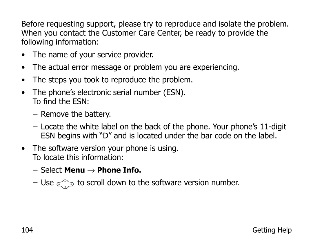 Kyocera 2325 manual Use to scroll down to the software version number 