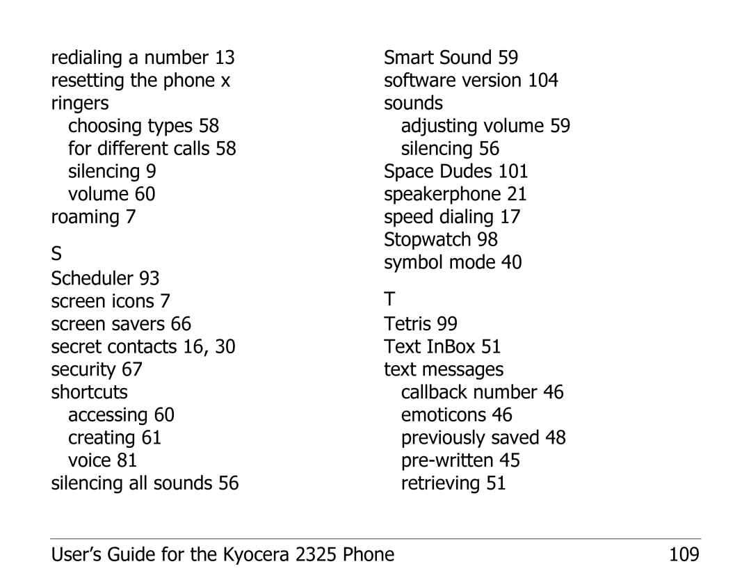 Kyocera 2325 manual Adjusting volume 