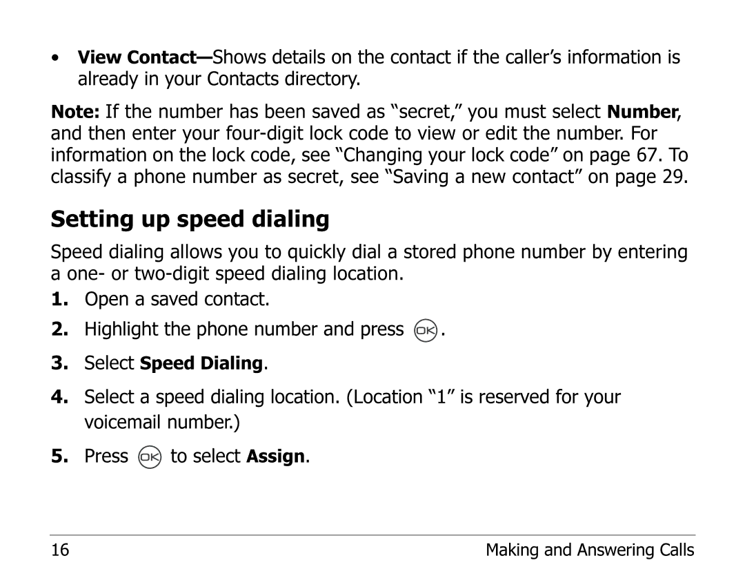 Kyocera 2325 manual Setting up speed dialing 