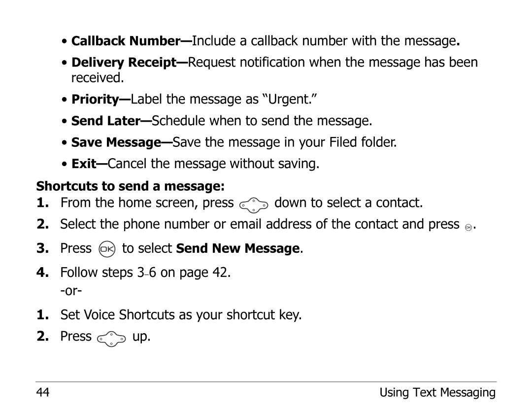 Kyocera 2325 manual Shortcuts to send a message 