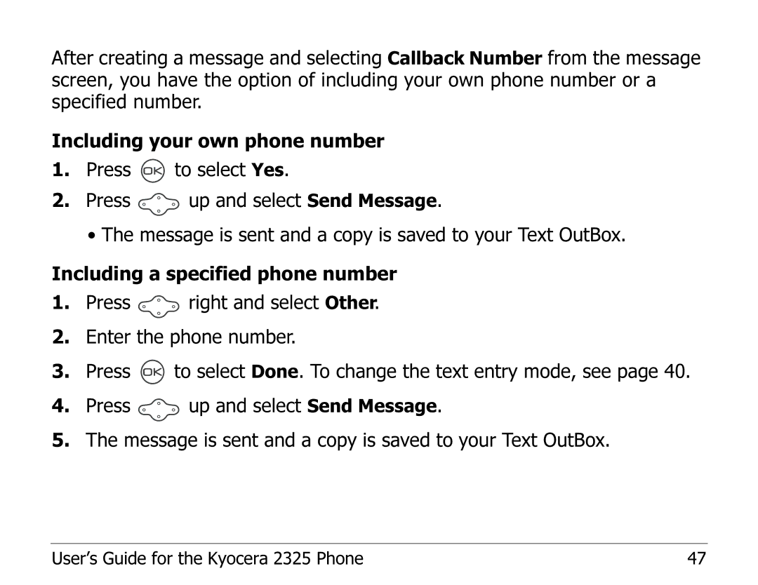 Kyocera manual User’s Guide for the Kyocera 2325 Phone 