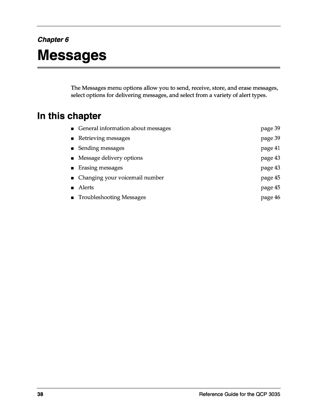 Kyocera 3035 Messages, In this chapter, Chapter, General information about messages, page, Retrieving messages, Alerts 