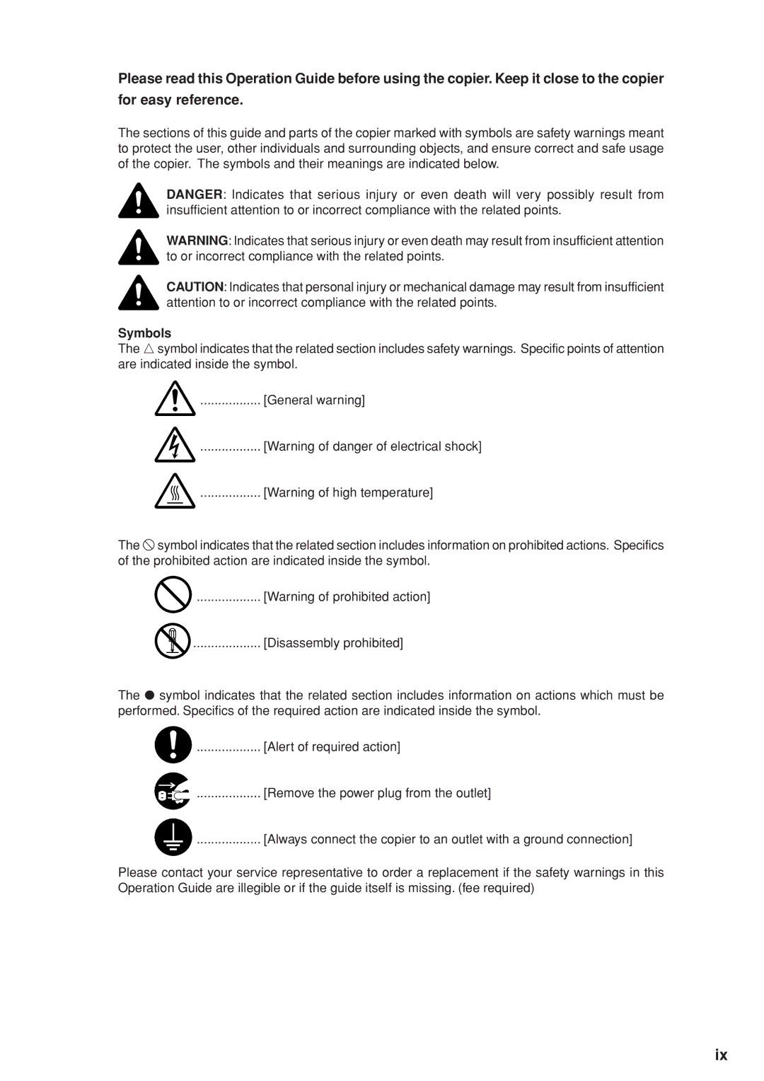 Kyocera 3035 manual Symbols 