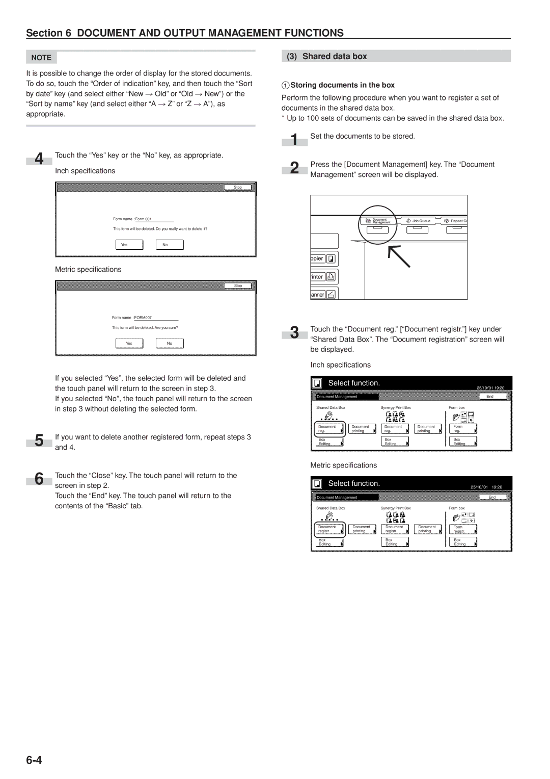 Kyocera 3035 manual Shared data box, 1Storing documents in the box 