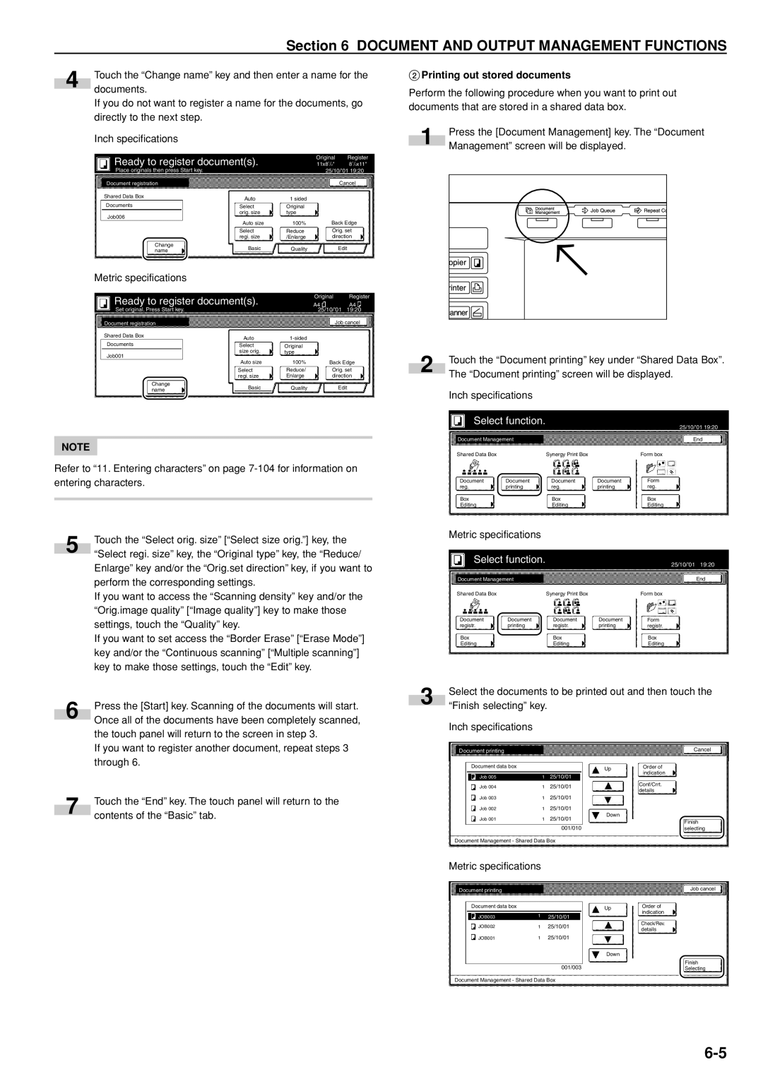 Kyocera 3035 manual Ready to register documents, Printing out stored documents, Document printing 