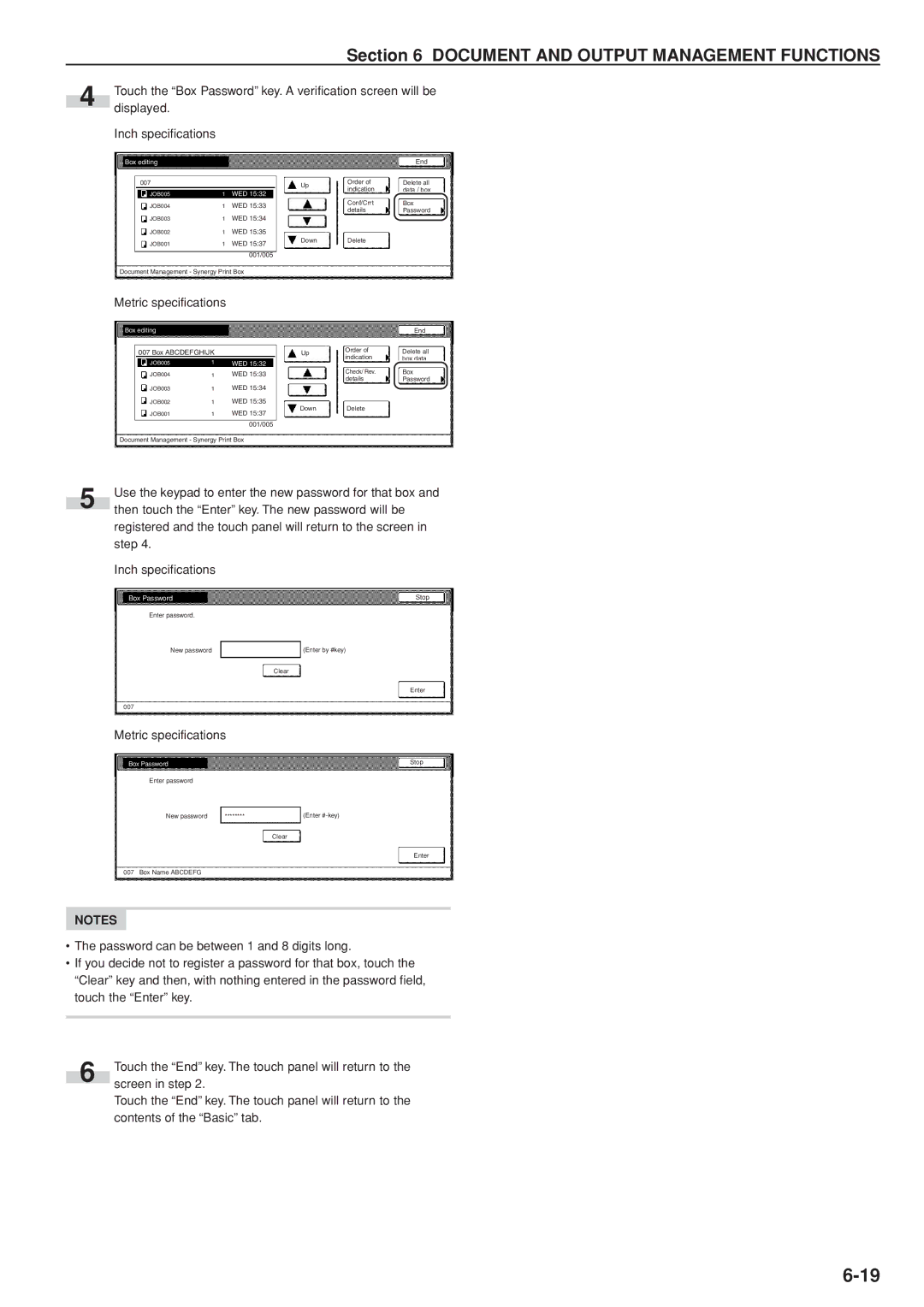 Kyocera 3035 manual Box Password 