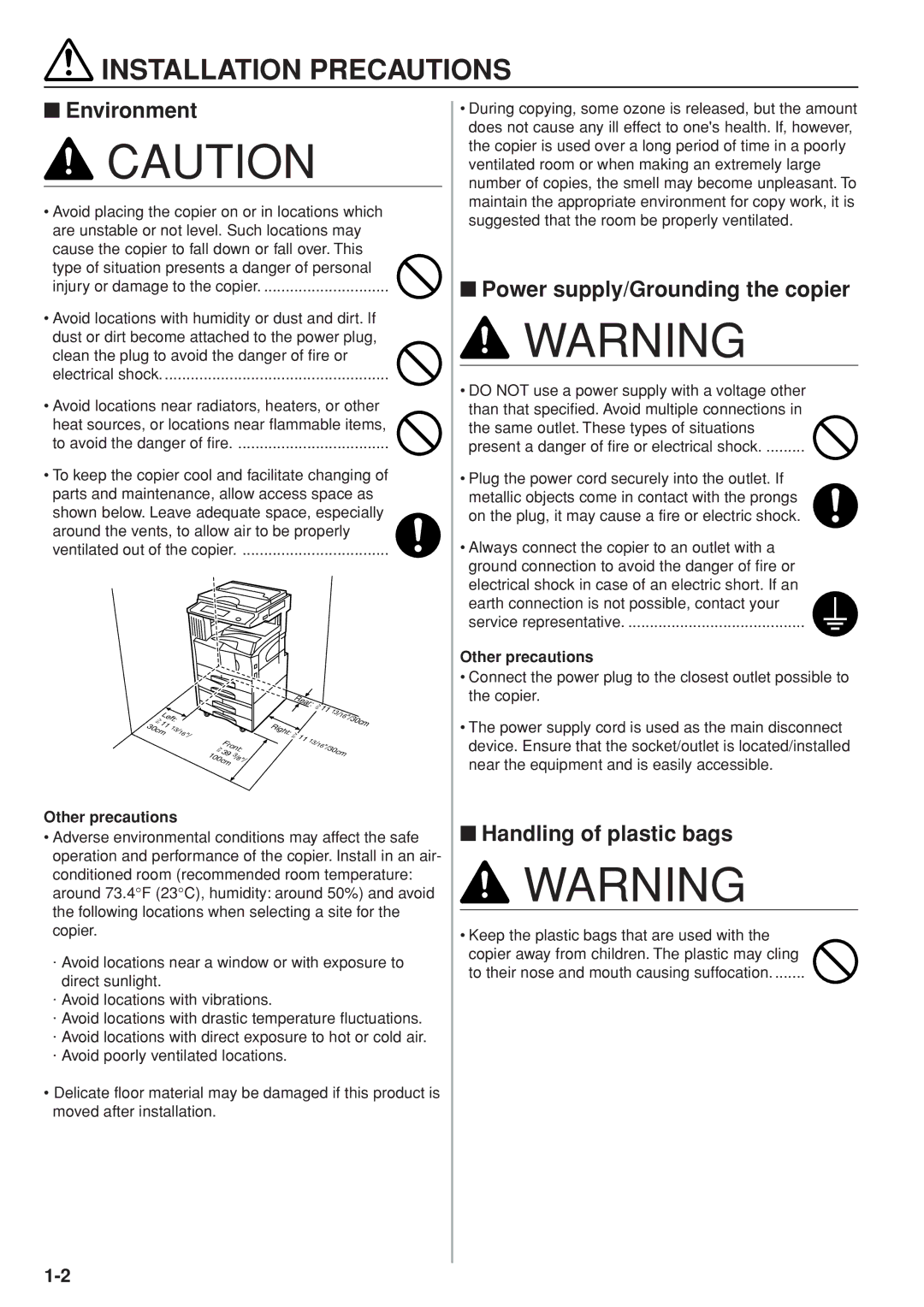 Kyocera 3035 manual Installation Precautions 