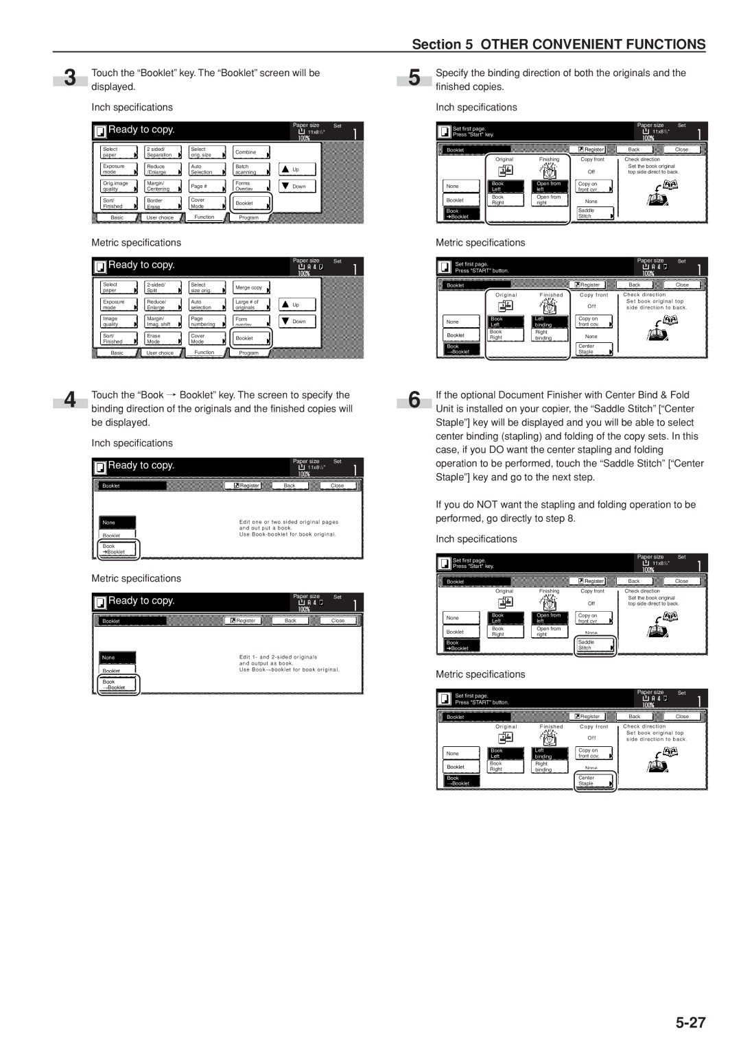 Kyocera 3035 manual Set first Paper size, Set first Press Start button 