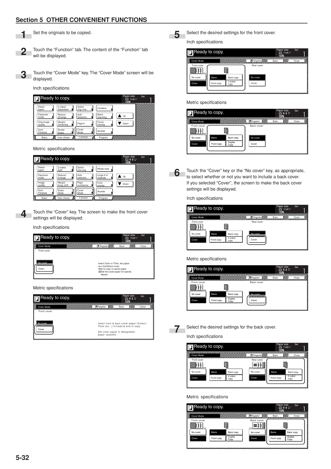 Kyocera 3035 manual 11x8 1 Cover Mode, No cover Cover, Blank Cover 