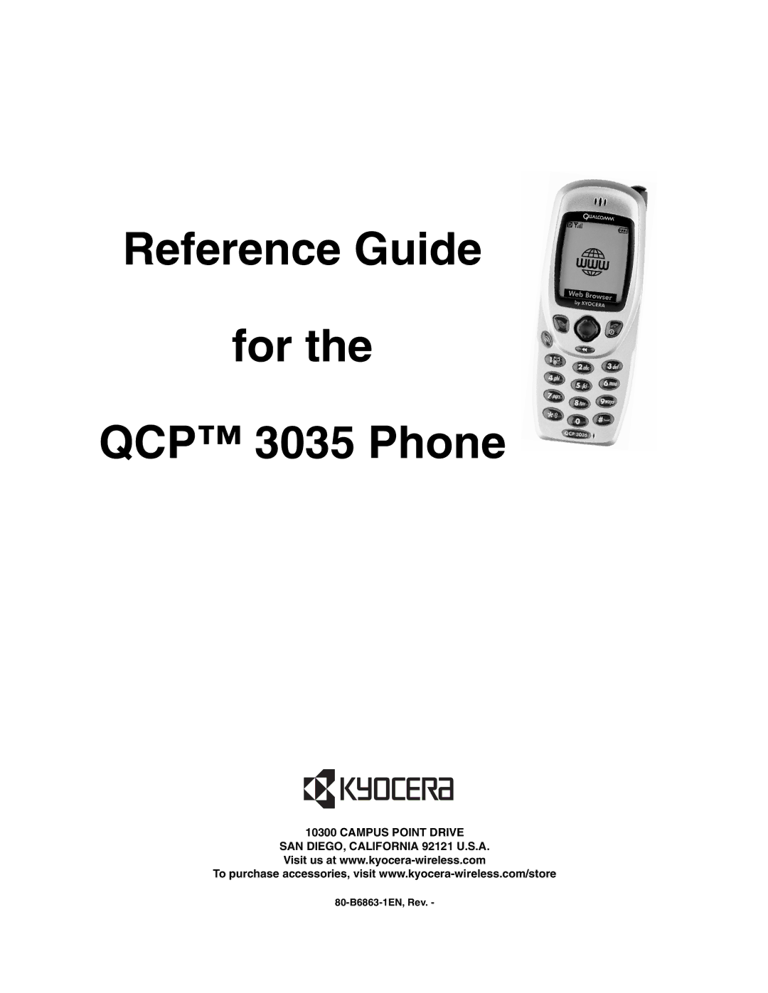 Kyocera manual Reference Guide For QCP 3035 Phone 