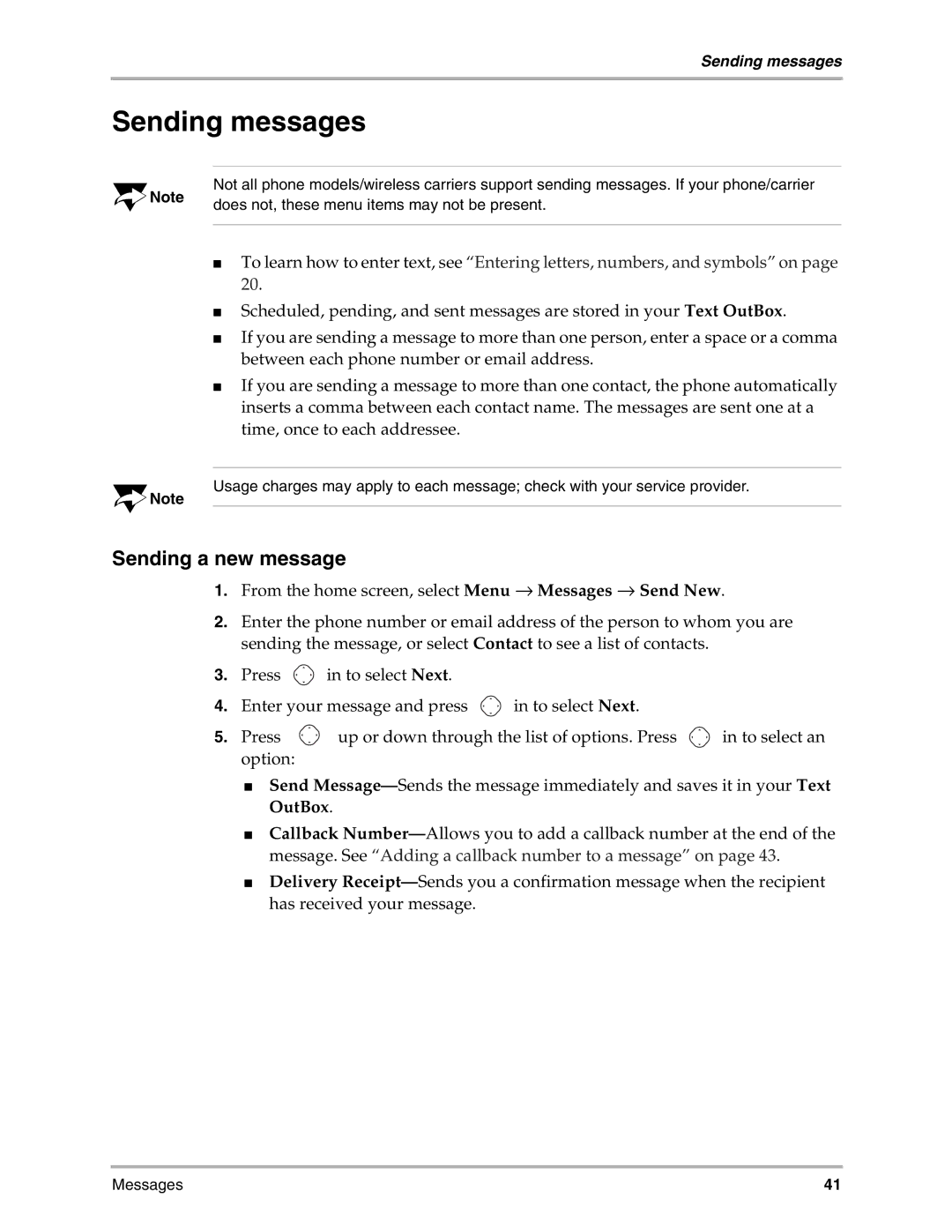 Kyocera 3035 manual Sending messages, Sending a new message 