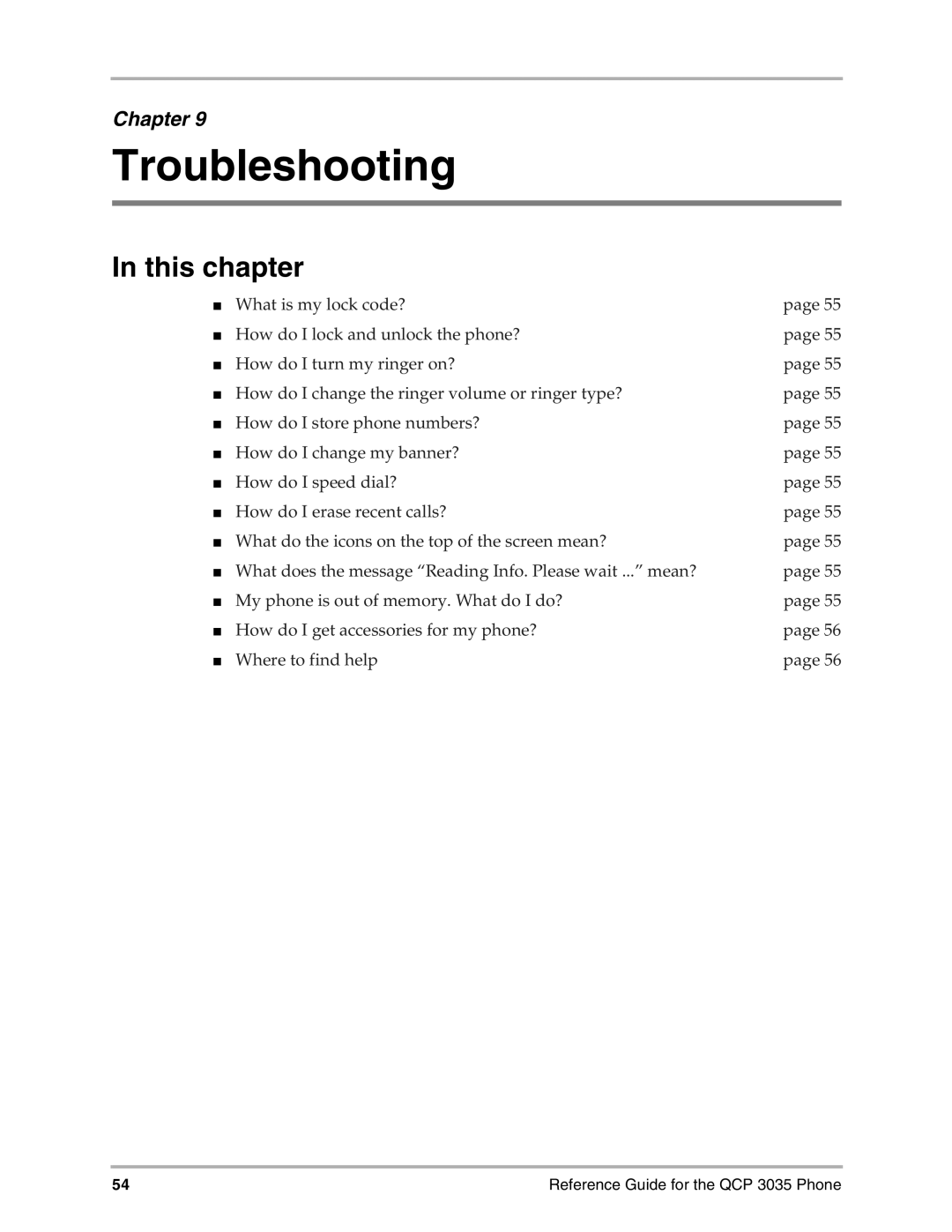 Kyocera 3035 manual Troubleshooting, This chapter 