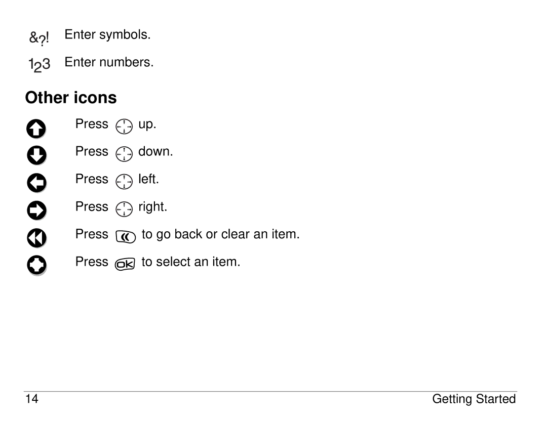 Kyocera 3225, 3200 series manual Other icons 