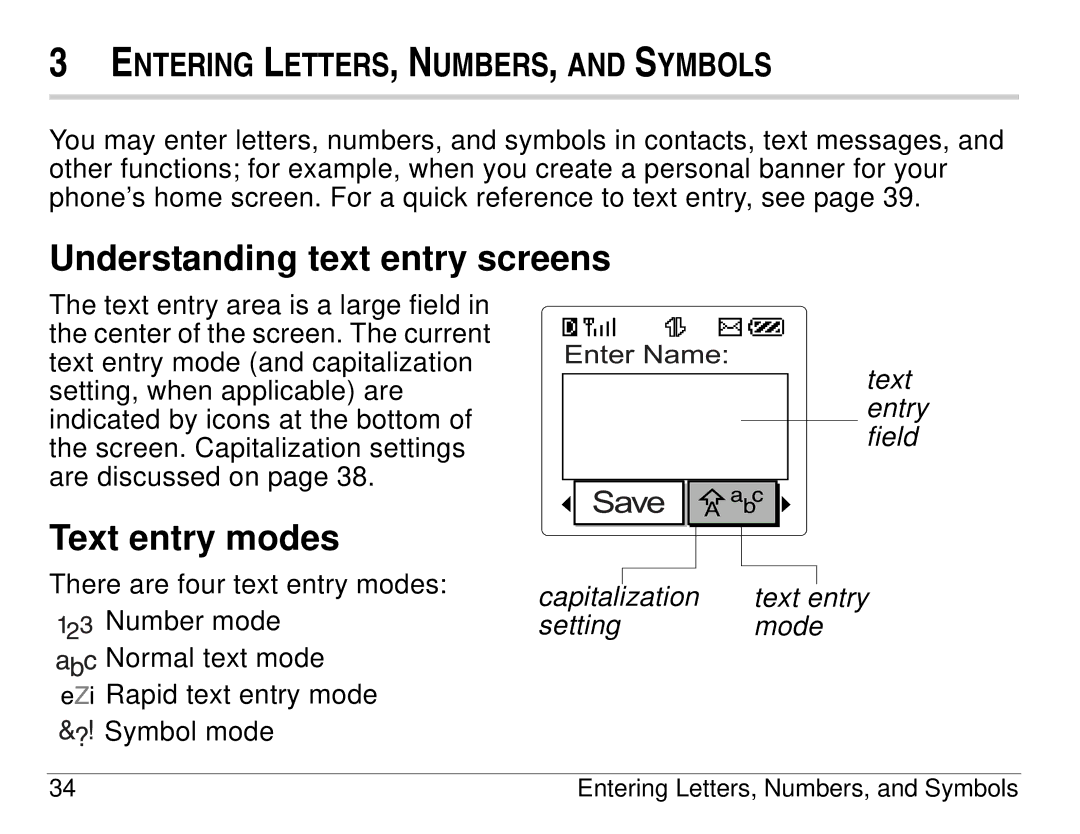 Kyocera 3225, 3200 series manual Understanding text entry screens, Text entry modes 