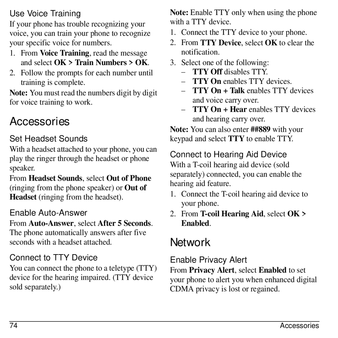 Kyocera 32300 manual Accessories, Network 