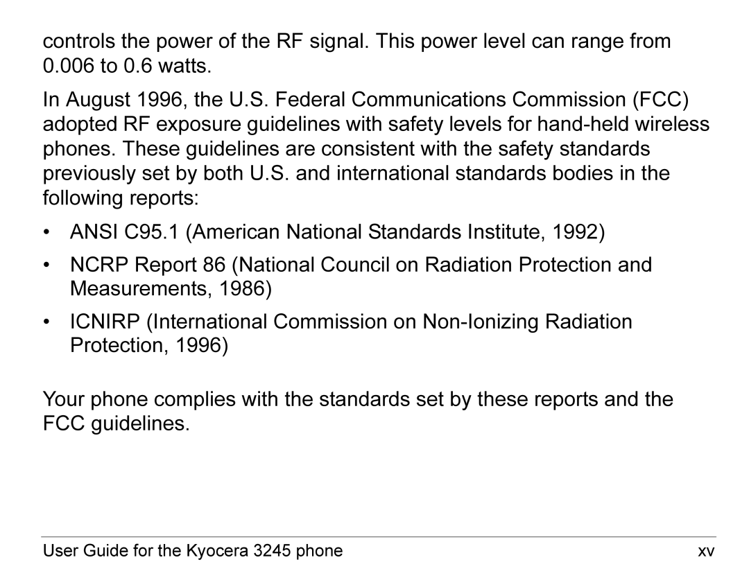 Kyocera manual User Guide for the Kyocera 3245 phone 