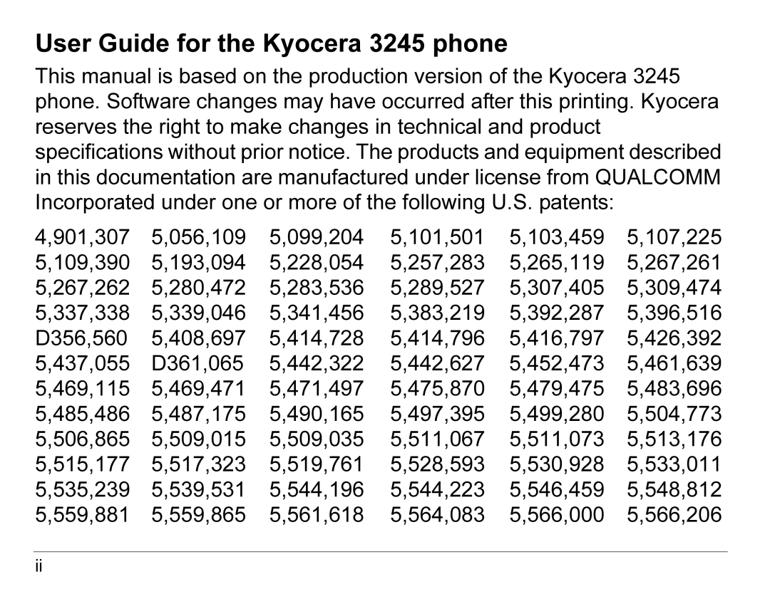 Kyocera manual User Guide for the Kyocera 3245 phone 