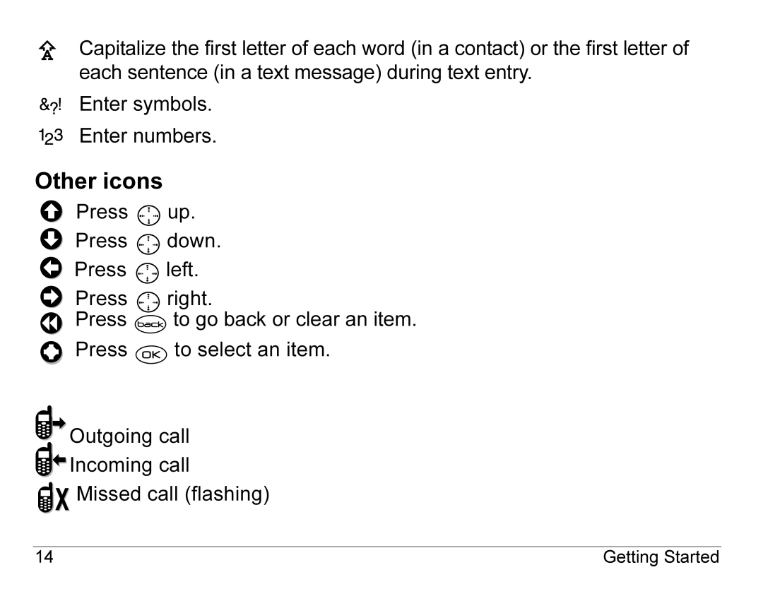 Kyocera 3245 manual Other icons 